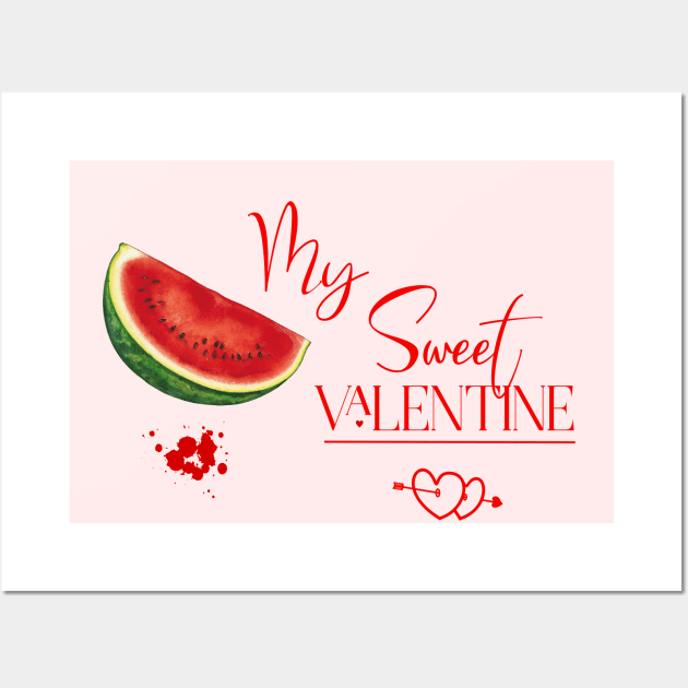 Sweet Valentine with Watermelon Wall Art by Biophilia